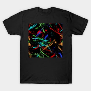 Colorful watercolor splatter pattern, brush strokes T-Shirt